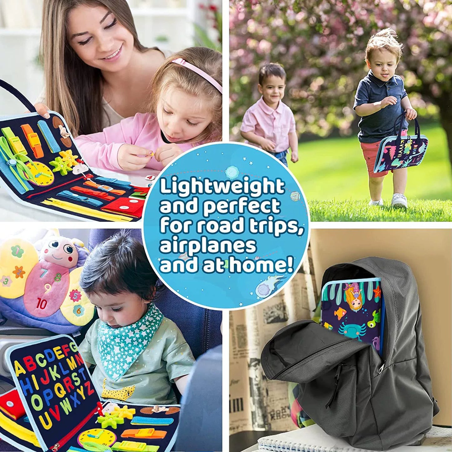 Montessori Export Clothes Toy with Buttons Busy Board