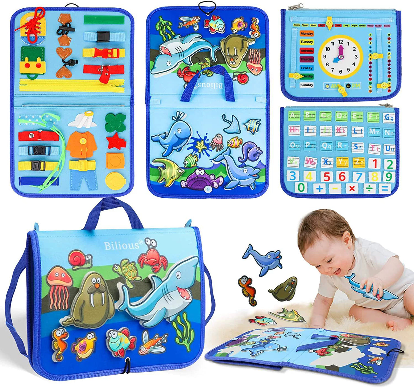 Montessori Export Clothes Toy with Buttons Busy Board