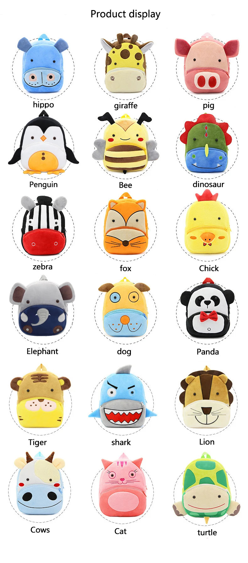Cartoon cute backpack boy girl school backpack outing leisure bag