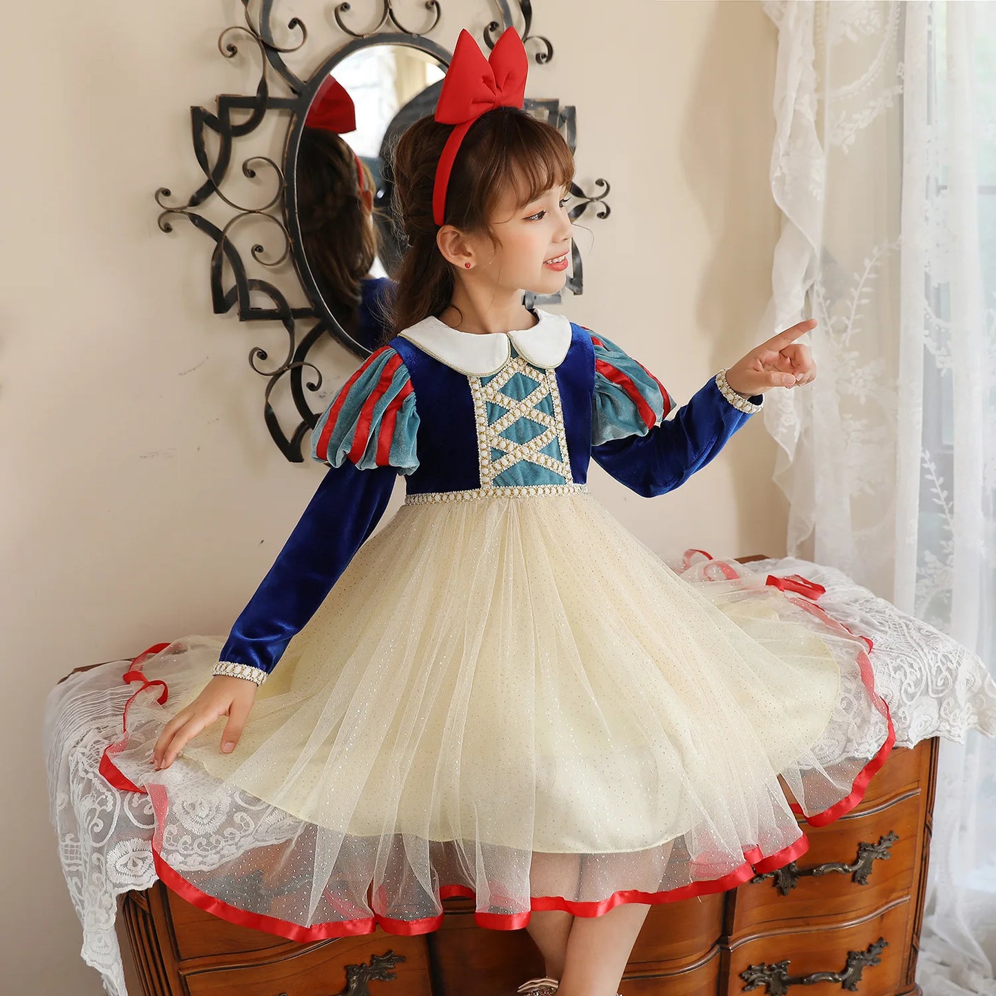 Royal Snow Velvet Princess Gown