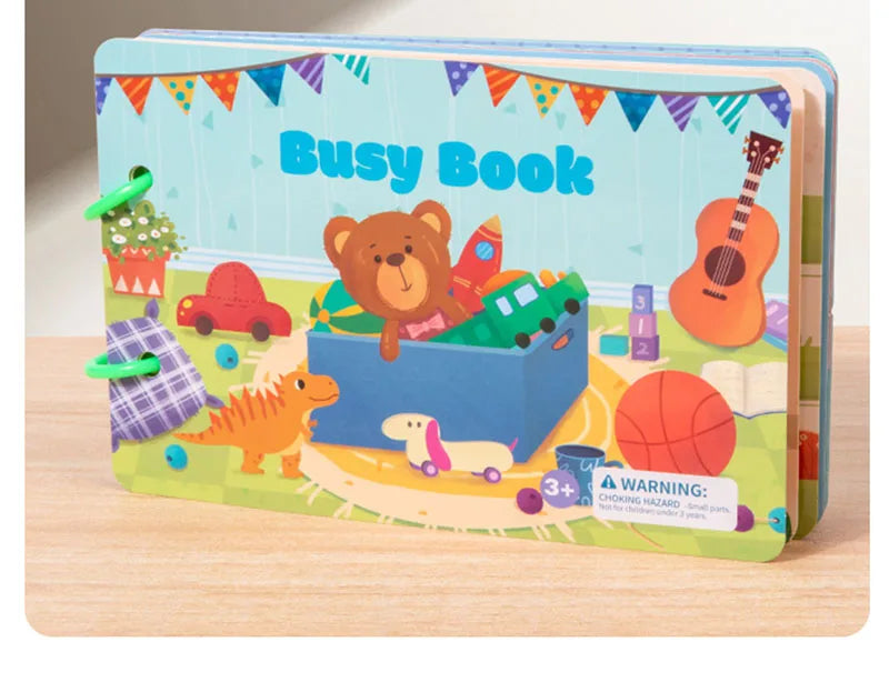 Montessori Quiet Books Puzzle Game Busy Book Animal Number Paste Matching English Early Learning Educational Toys for Toddlers