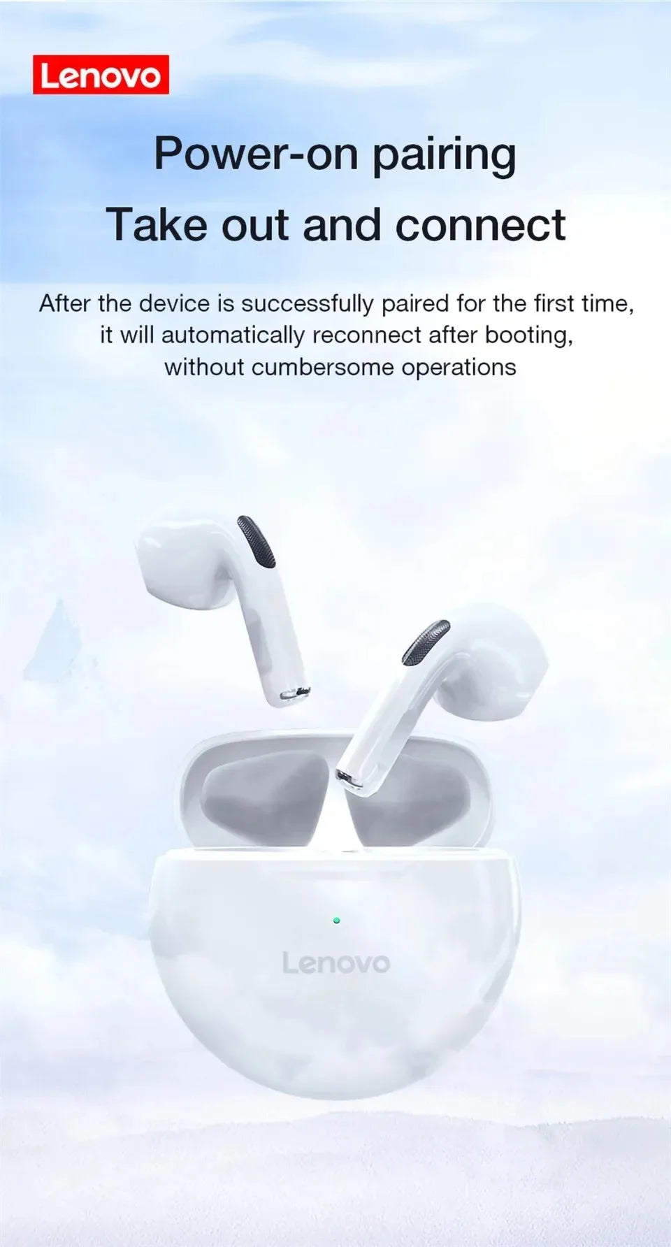 Original Lenovo Air Pro 6 TWS Wireless Bluetooth Earphones Pods Android Apple IPhone