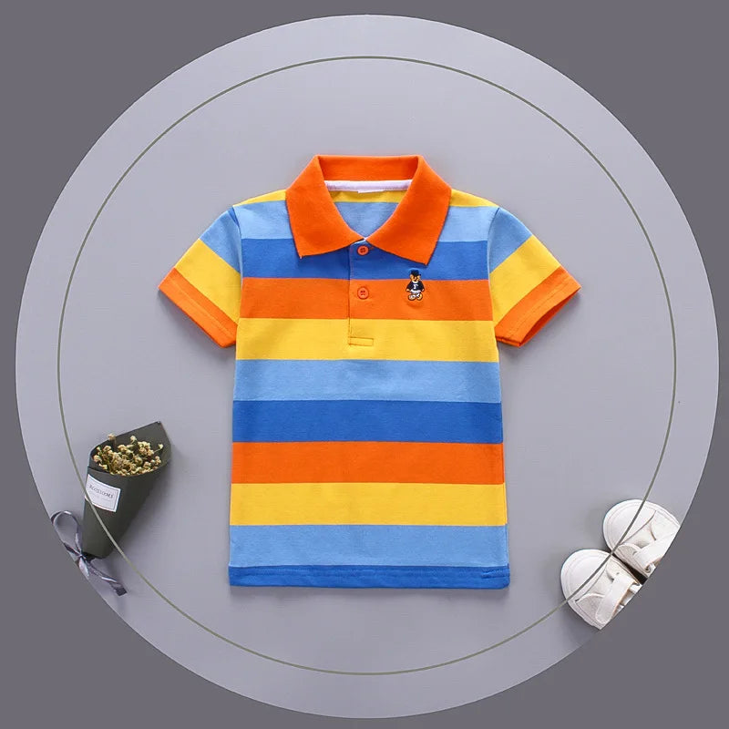 Boys Short Sleeve Summer Top Polo Shirt 2T-7T