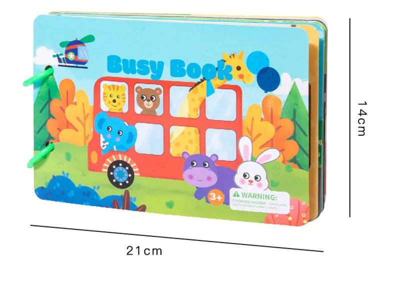 Montessori Quiet Books Puzzle Game Busy Book Animal Number Paste Matching English Early Learning Educational Toys for Toddlers