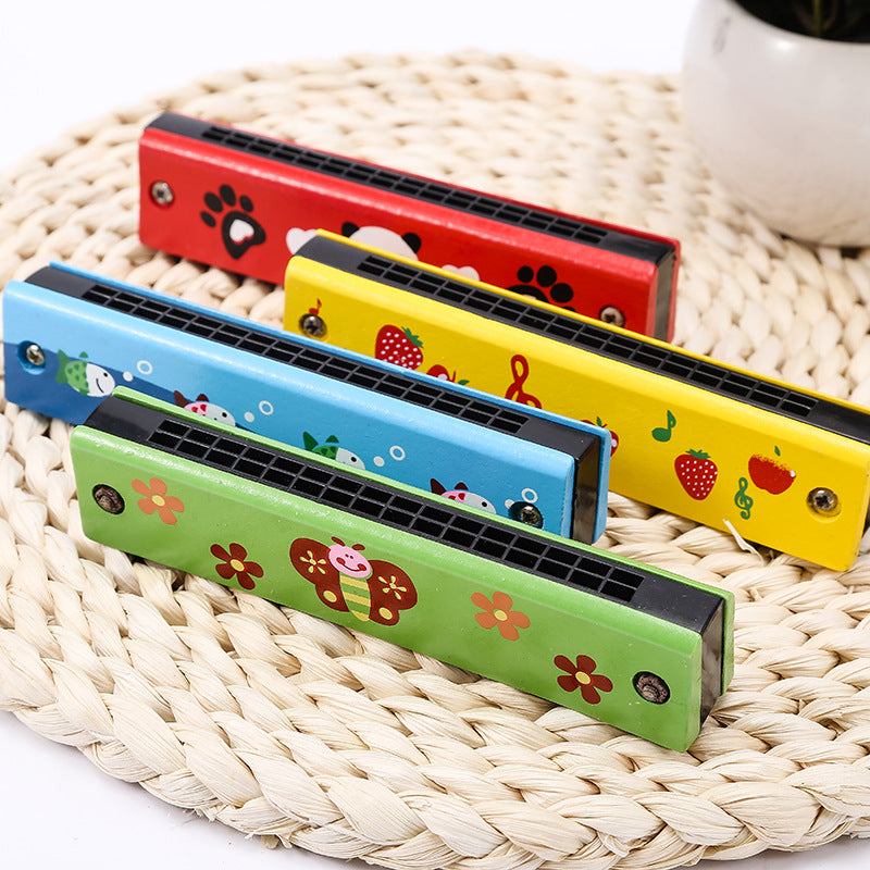 Melody Breeze 16-Hole Harmonica – Kids Cartoon Wind Instrument