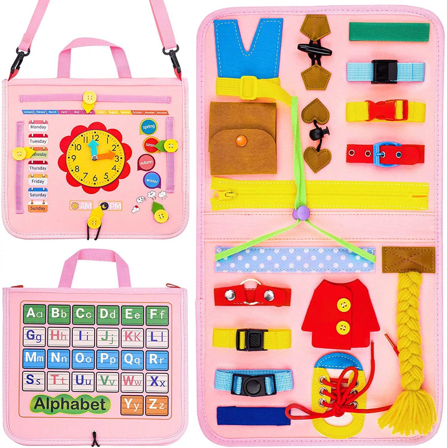 Montessori Export Clothes Toy with Buttons Busy Board