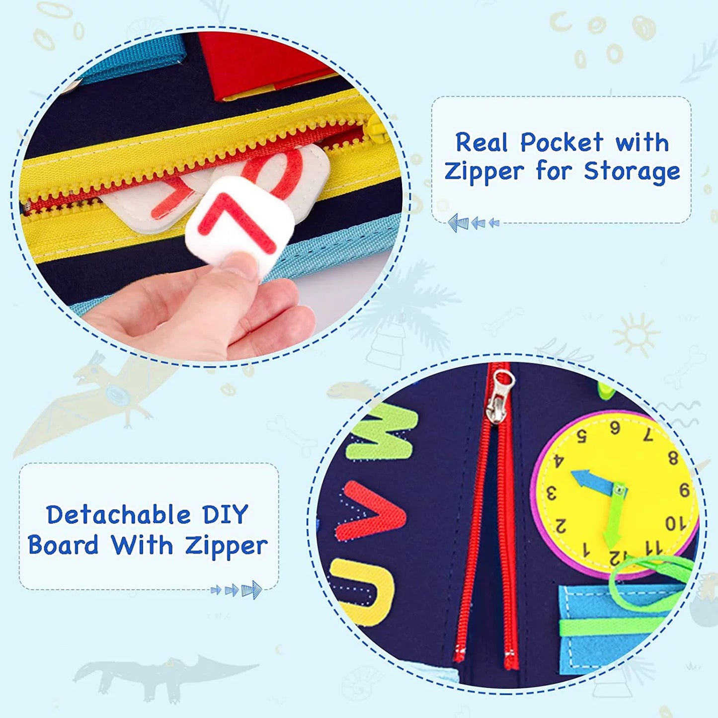 Montessori Export Clothes Toy with Buttons Busy Board