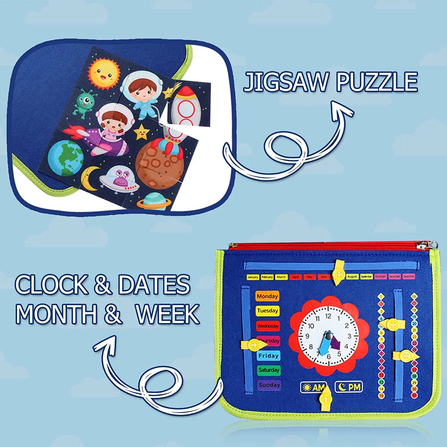 Montessori Export Clothes Toy with Buttons Busy Board