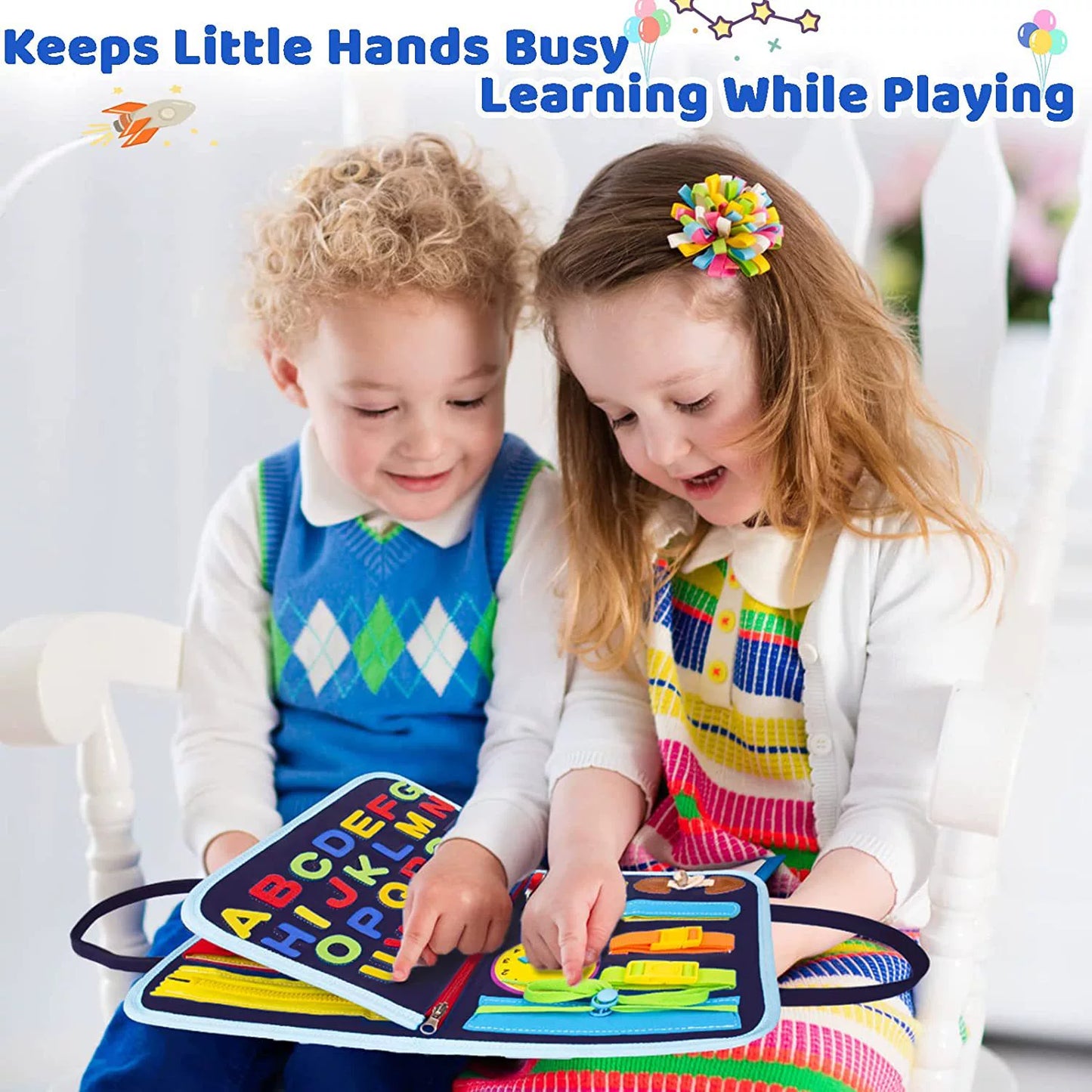 Montessori Export Clothes Toy with Buttons Busy Board
