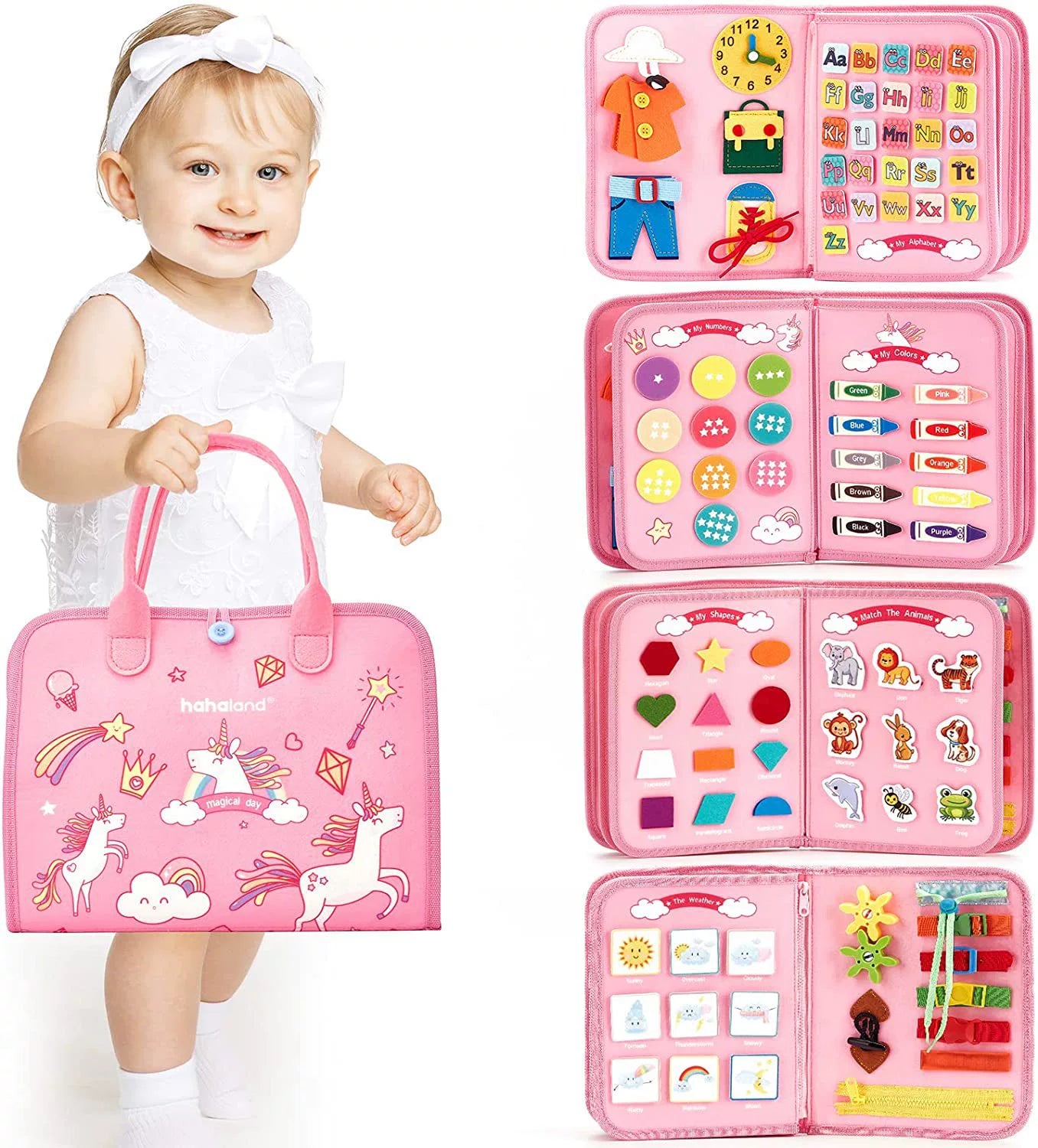 Montessori Export Clothes Toy with Buttons Busy Board