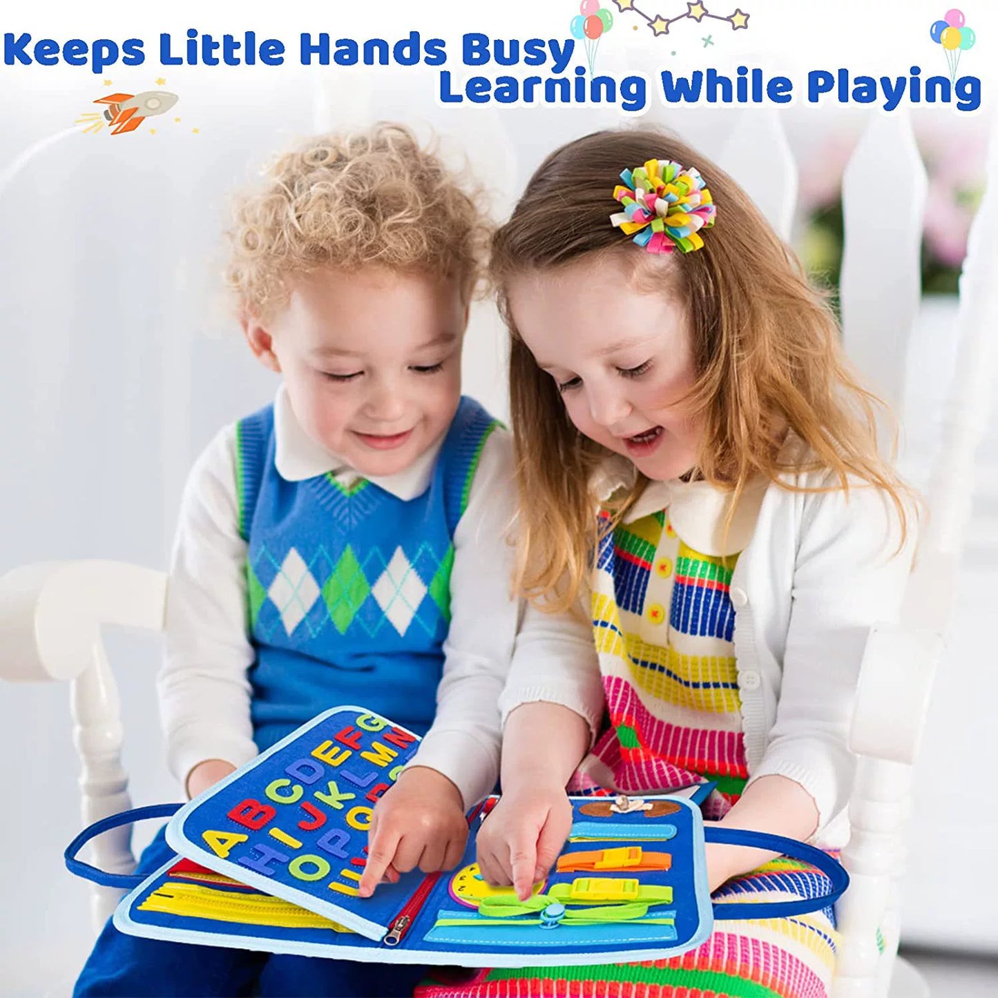 Montessori Export Clothes Toy with Buttons Busy Board