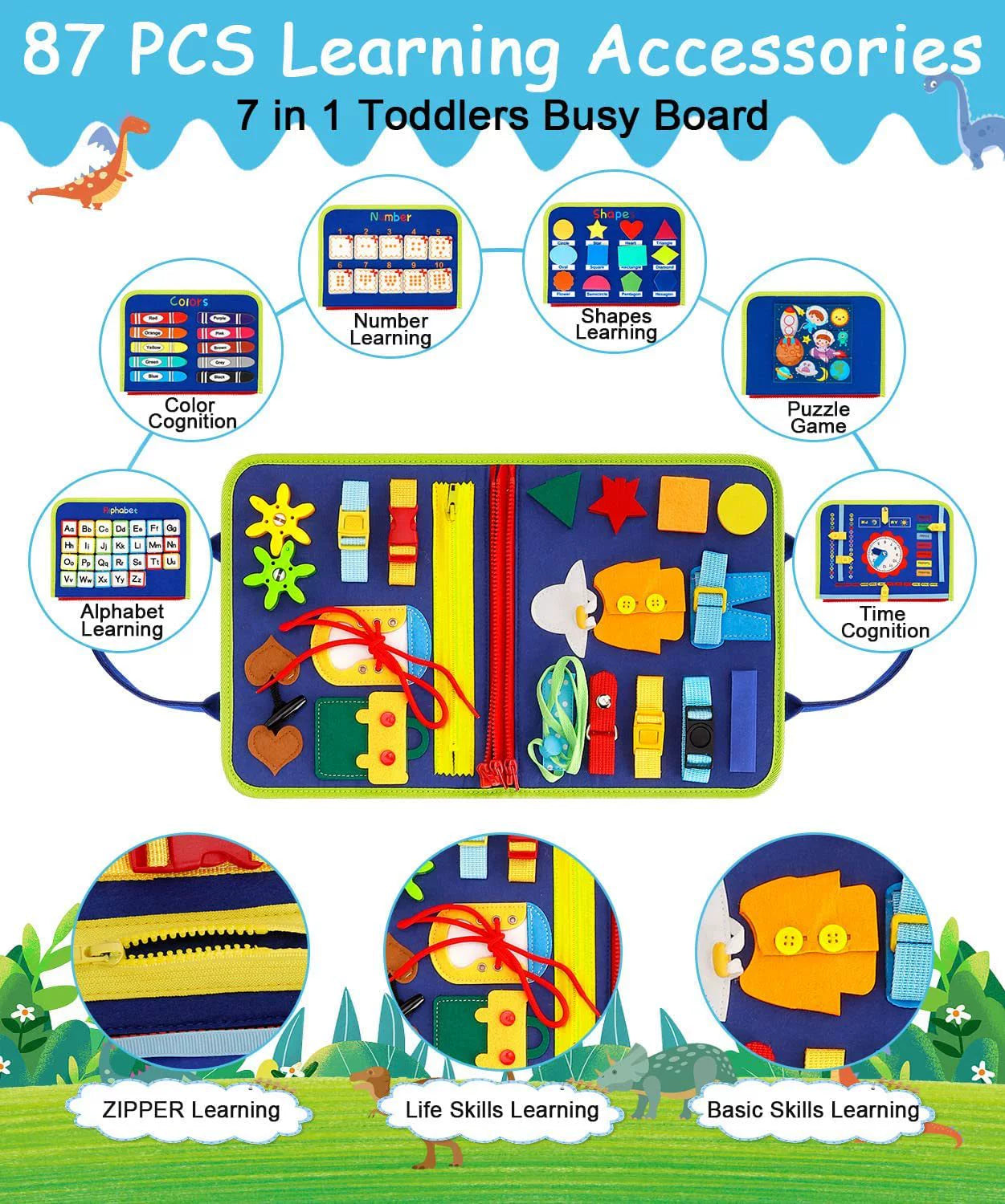 Montessori Export Clothes Toy with Buttons Busy Board