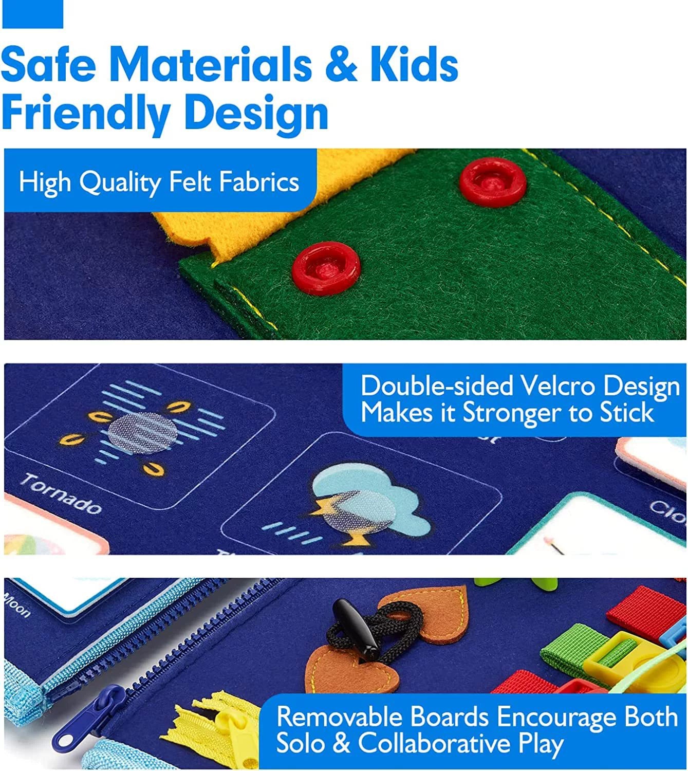 Montessori Export Clothes Toy with Buttons Busy Board