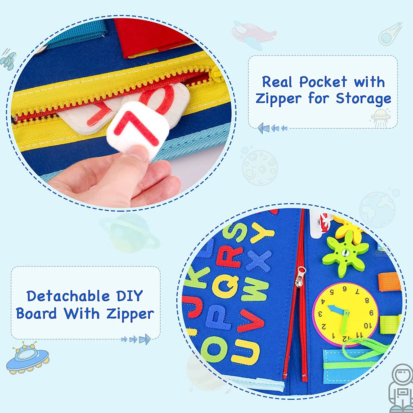 Montessori Export Clothes Toy with Buttons Busy Board