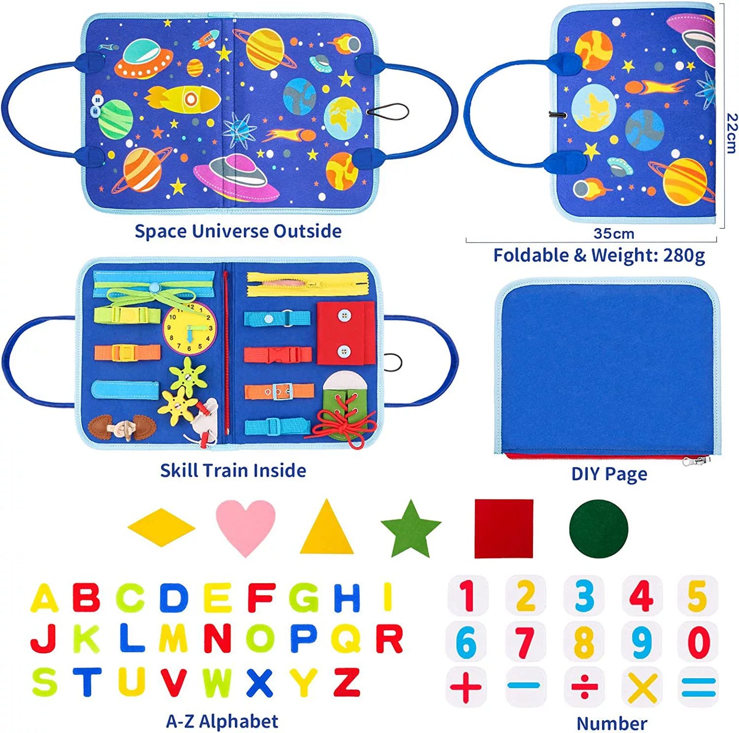 Montessori Export Clothes Toy with Buttons Busy Board