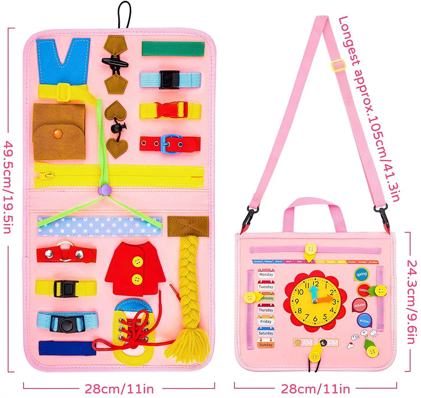 Montessori Export Clothes Toy with Buttons Busy Board