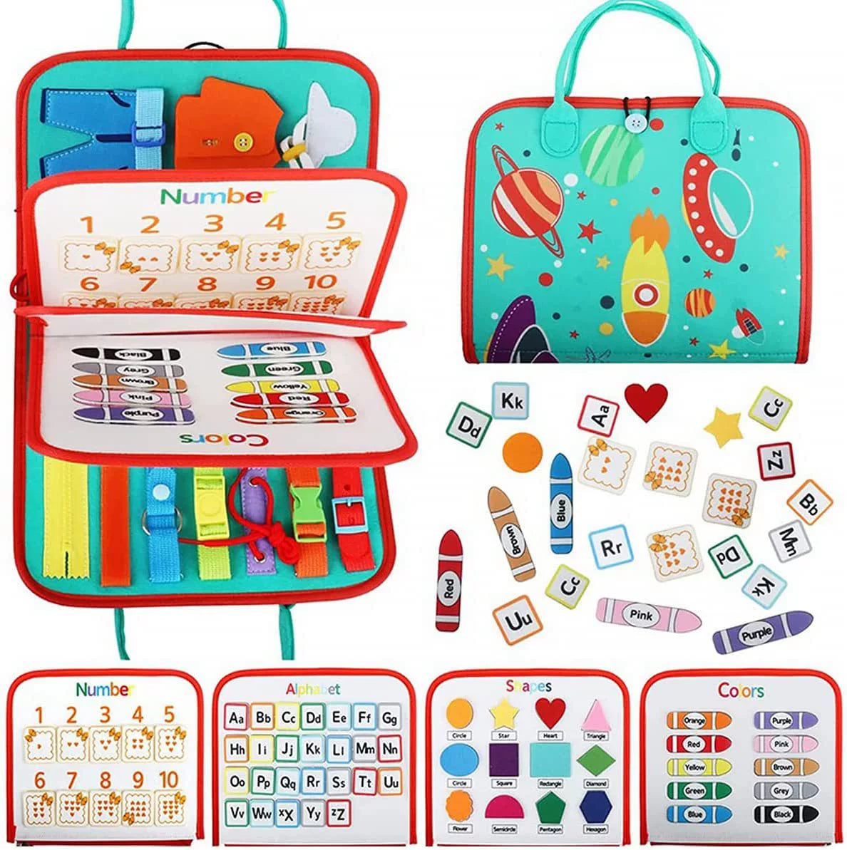 Montessori Export Clothes Toy with Buttons Busy Board