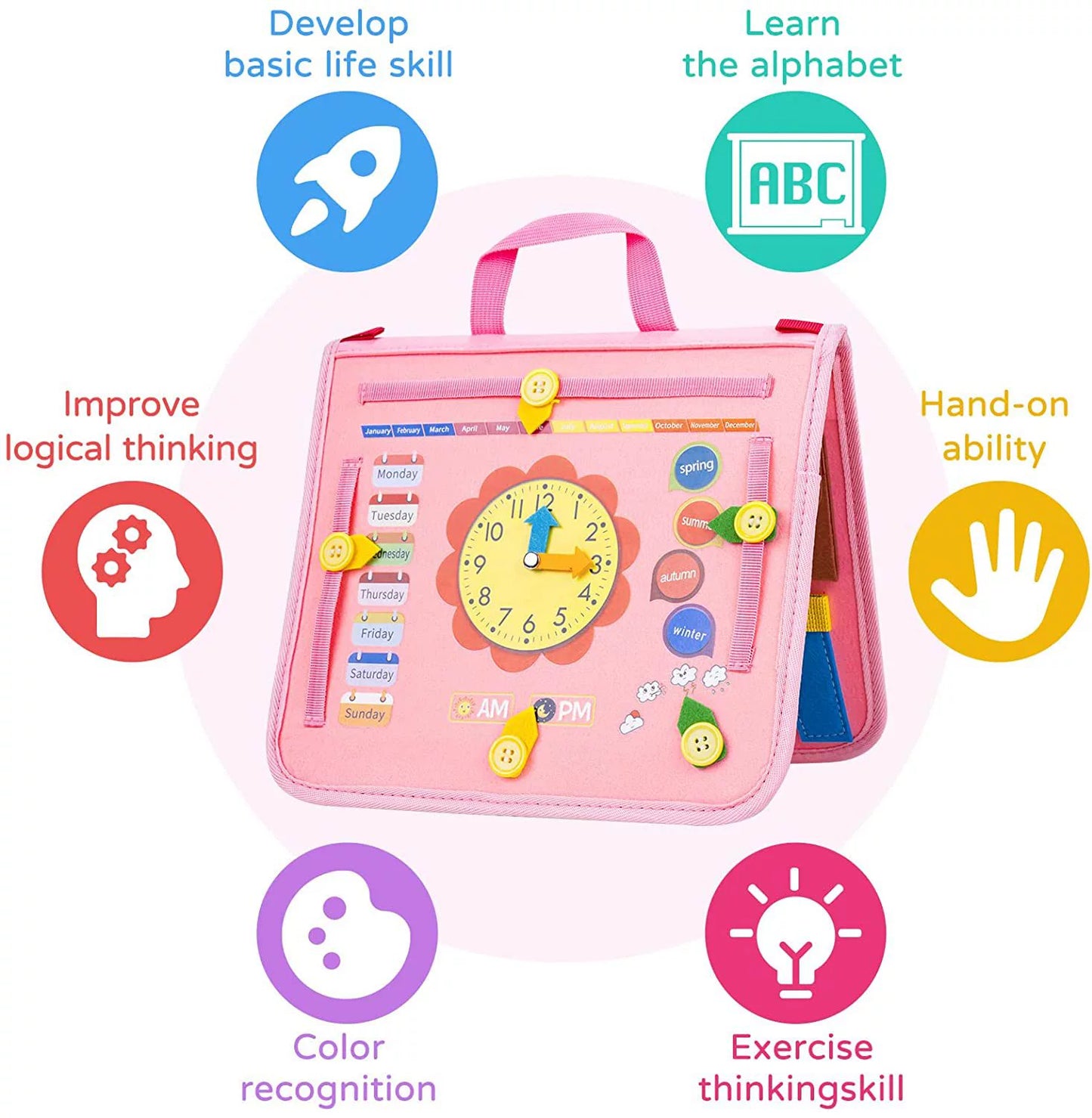 Montessori Export Clothes Toy with Buttons Busy Board