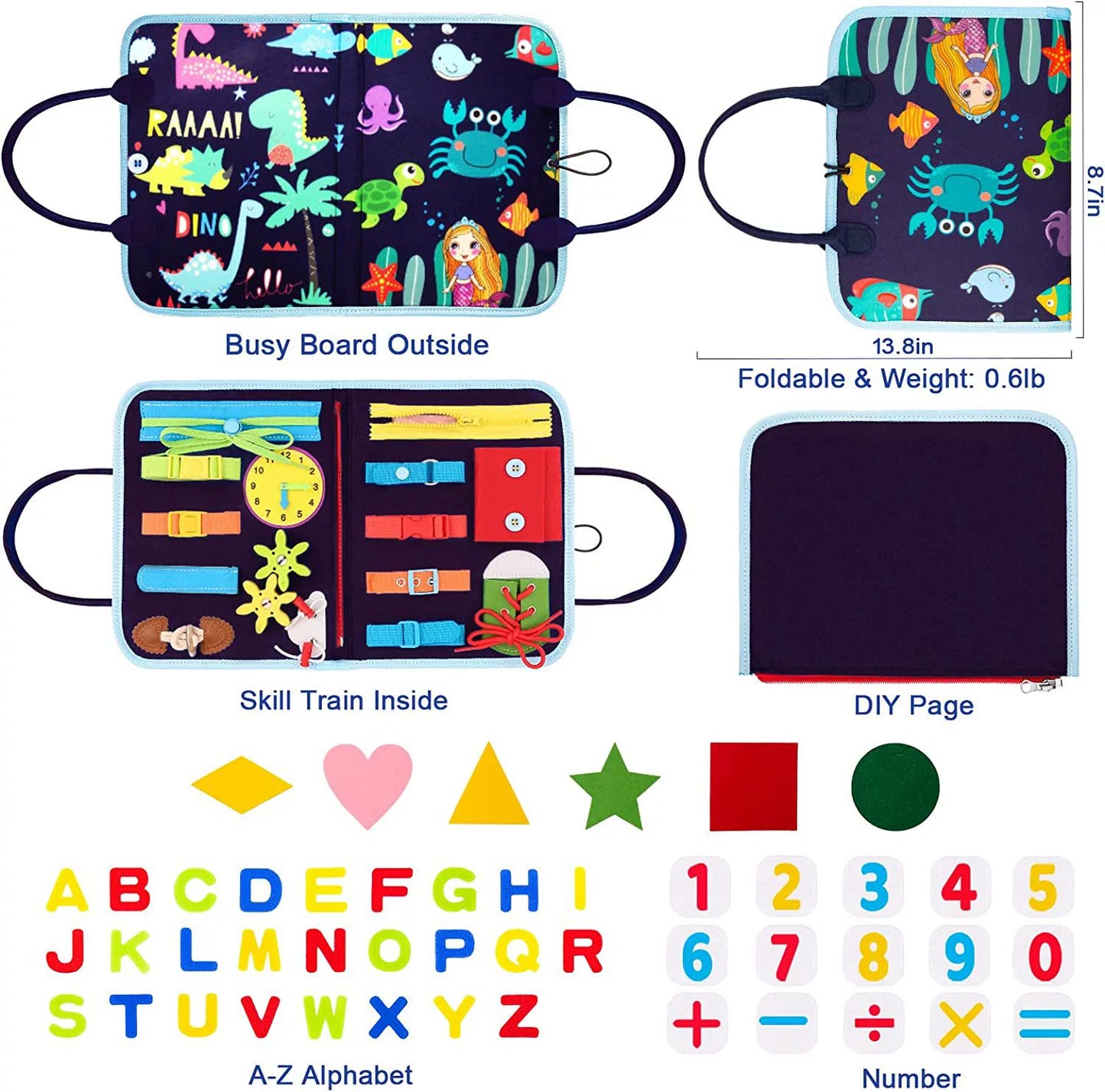 Montessori Export Clothes Toy with Buttons Busy Board