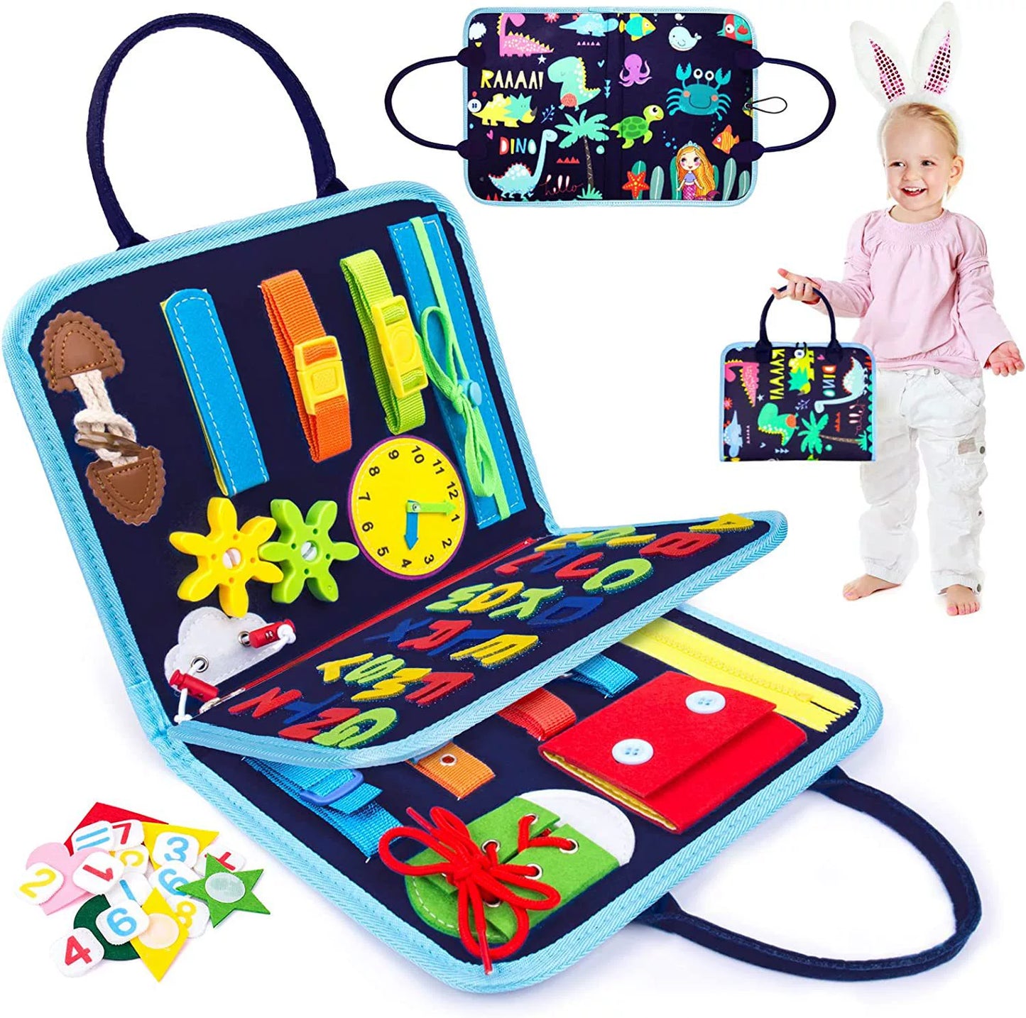 Montessori Export Clothes Toy with Buttons Busy Board