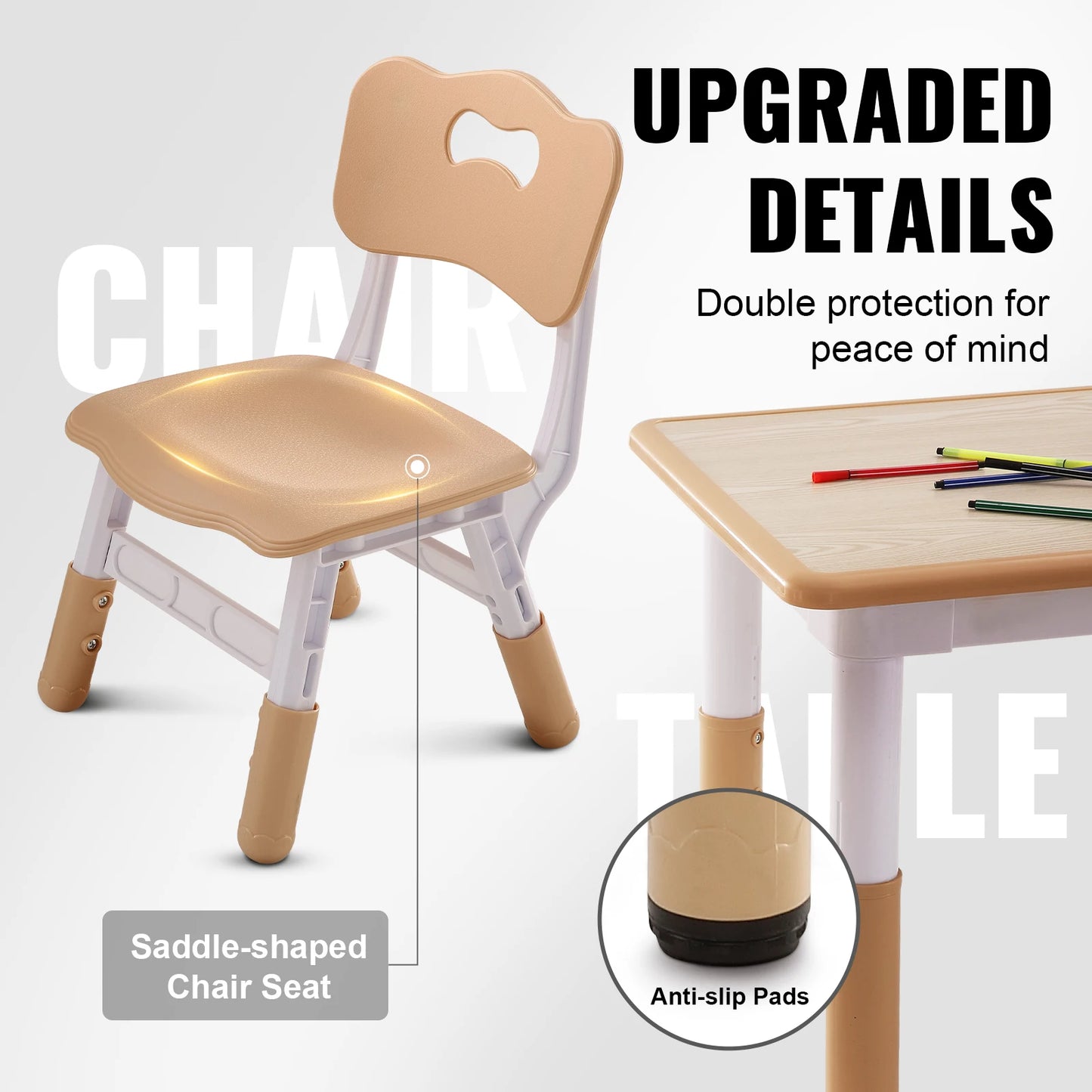 VEVOR Kids  Table and 4 Chairs Set