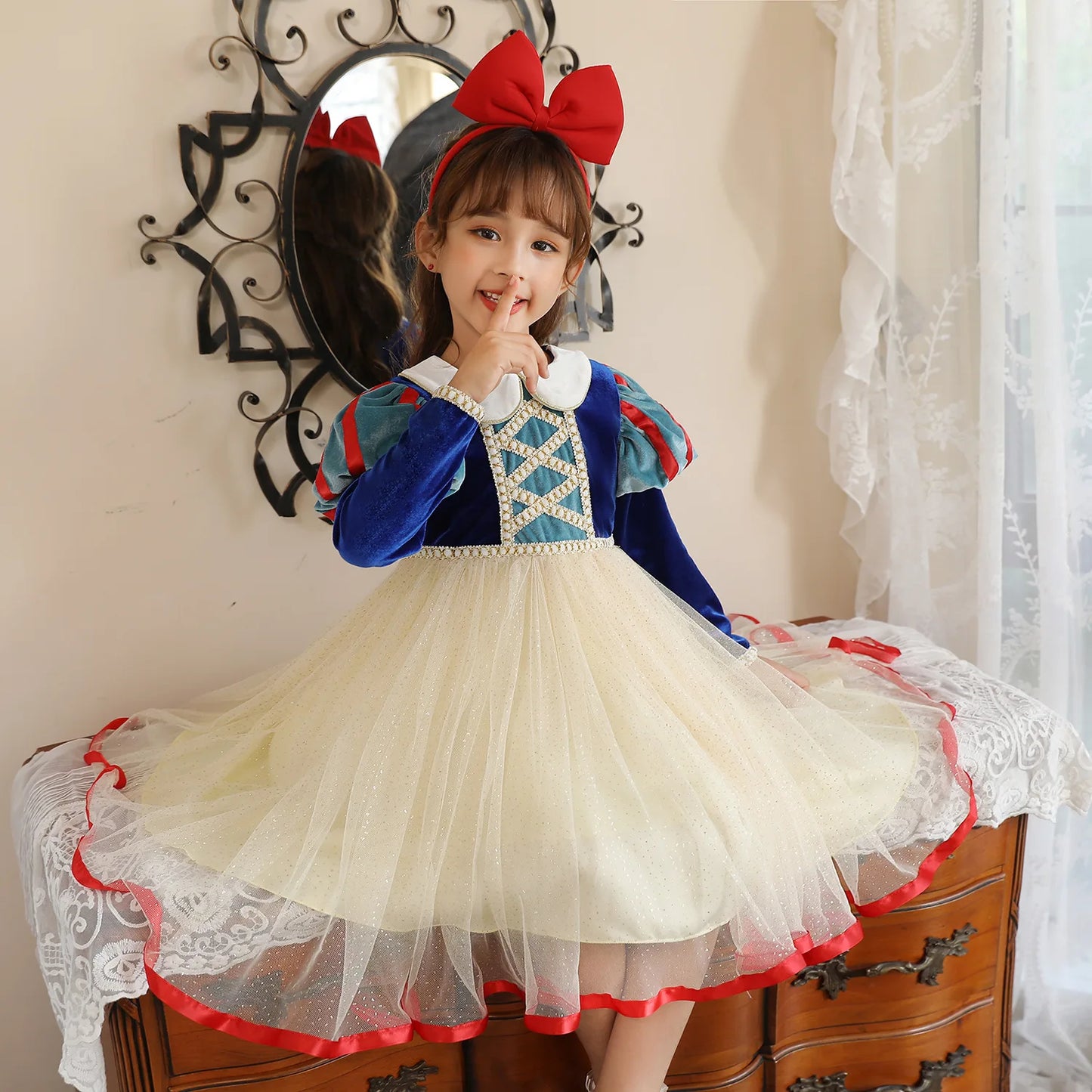 Royal Snow Velvet Princess Gown