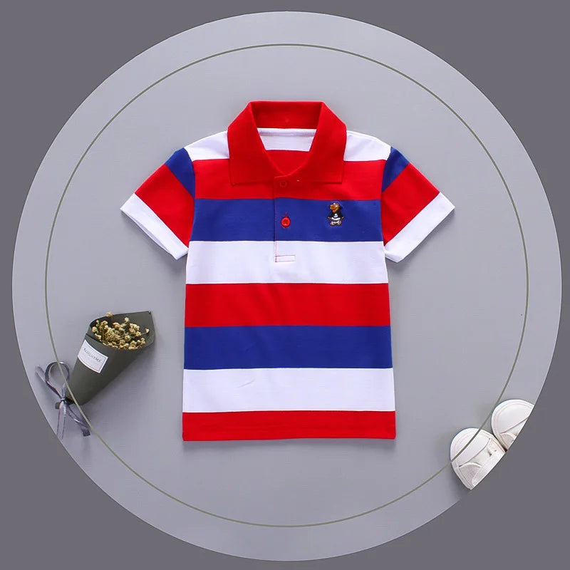 Boys Short Sleeve Summer Top Polo Shirt 2T-7T