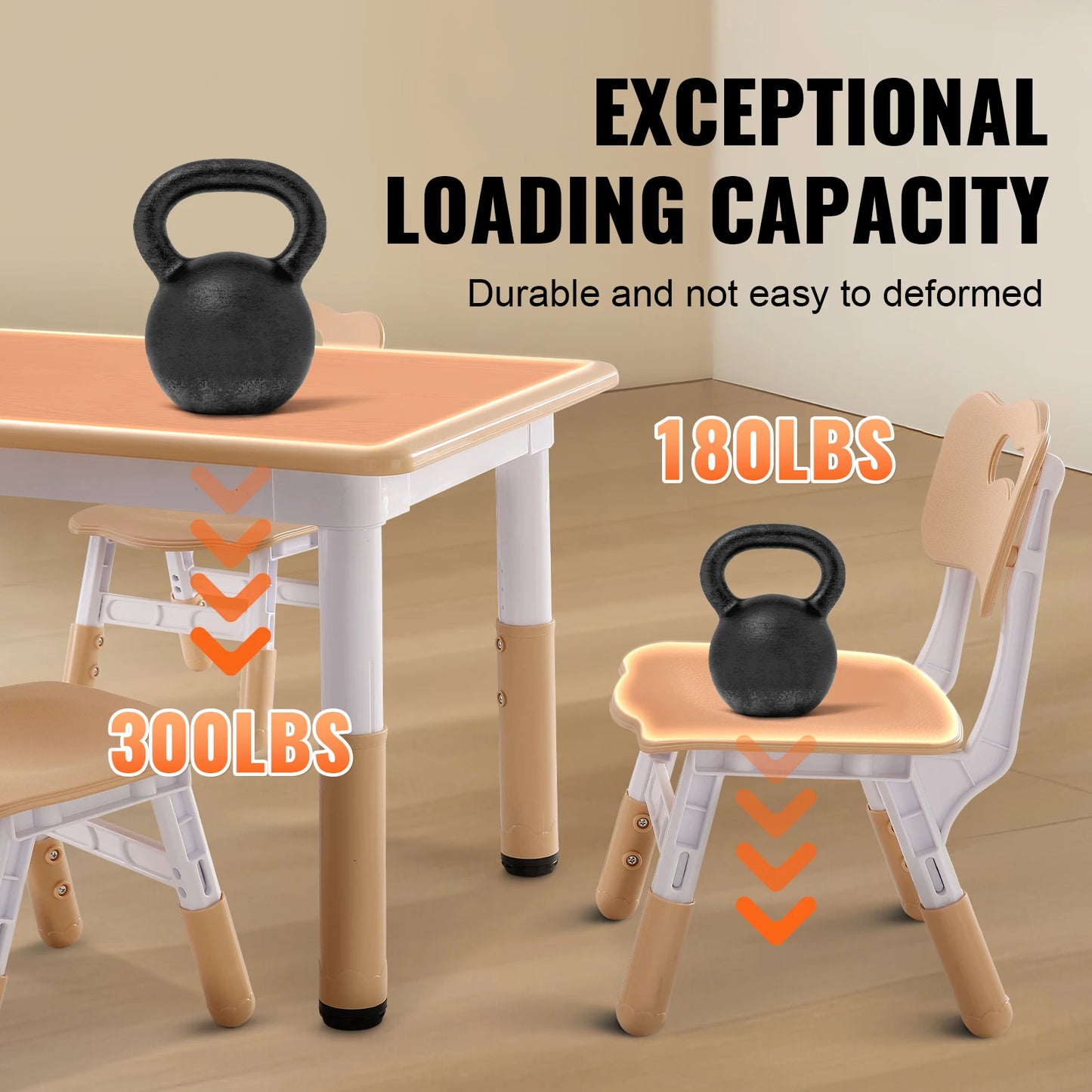 VEVOR Kids  Table and 4 Chairs Set