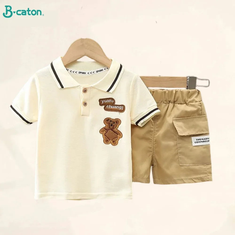 Boys T-shirt Shorts Summer Cotton Short sleeve fashion Suit2PCS