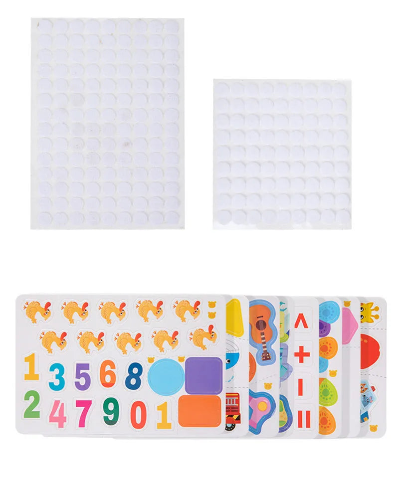 Montessori Quiet Books Puzzle Game Busy Book Animal Number Paste Matching English Early Learning Educational Toys for Toddlers