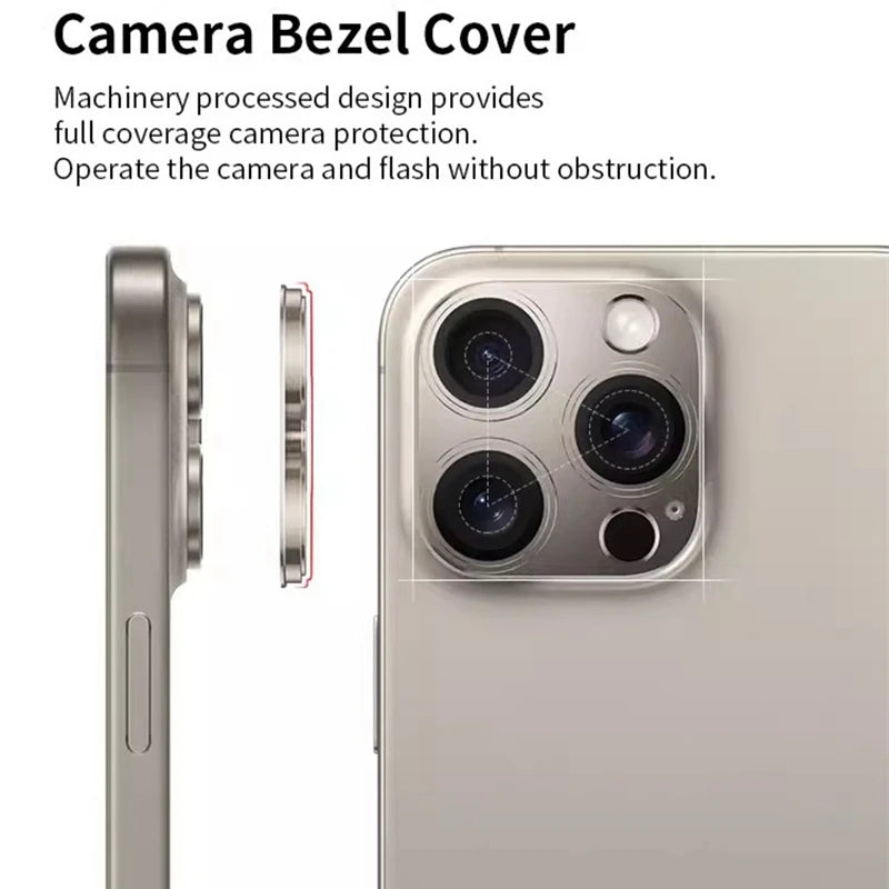 Metal Camera Protector For iPhone 16 Pro Max 16Pro 16Plus15 14 Pro Max Alloy Case Back Lens Tempered Glass Cover Protective Cap
