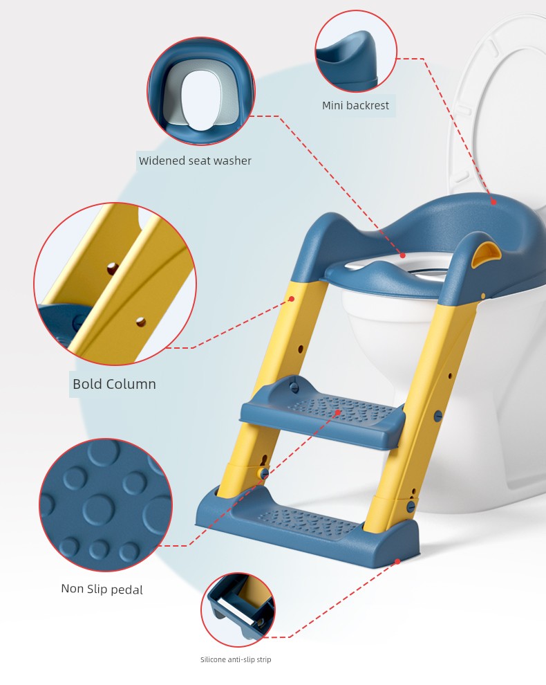 Potty Training Seat with Step Stool Ladder,Befol Potty Training Toilet for Kids Boys Girls,Toddlers-Comfortable Safe Potty Seat with Anti-Slip Pads Ladder