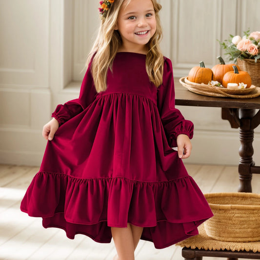 New 7-12 years Girls Spring Autumn Winter Party Dress