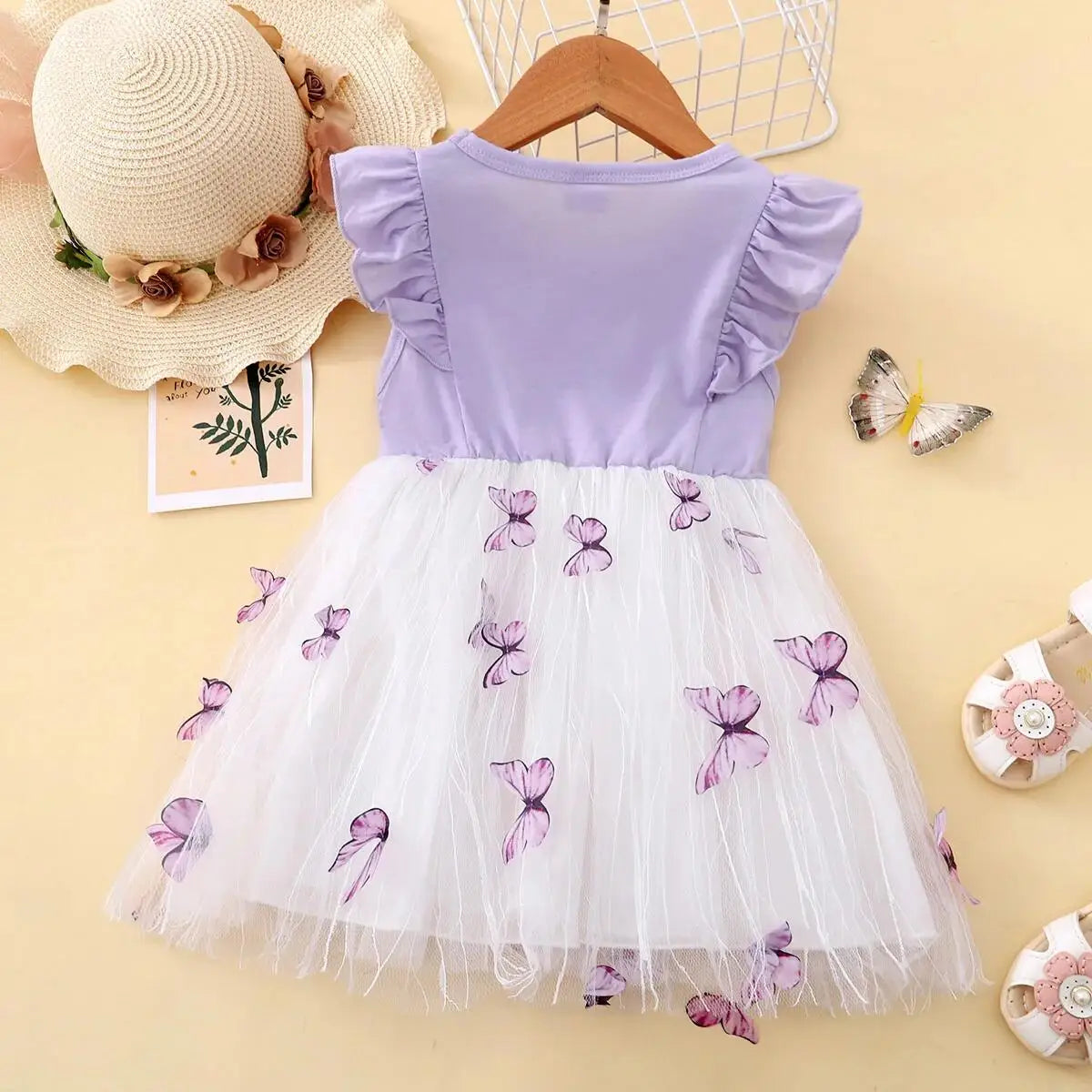 Tiny Butterfly Party Dress 1-5 Years Kids Girl