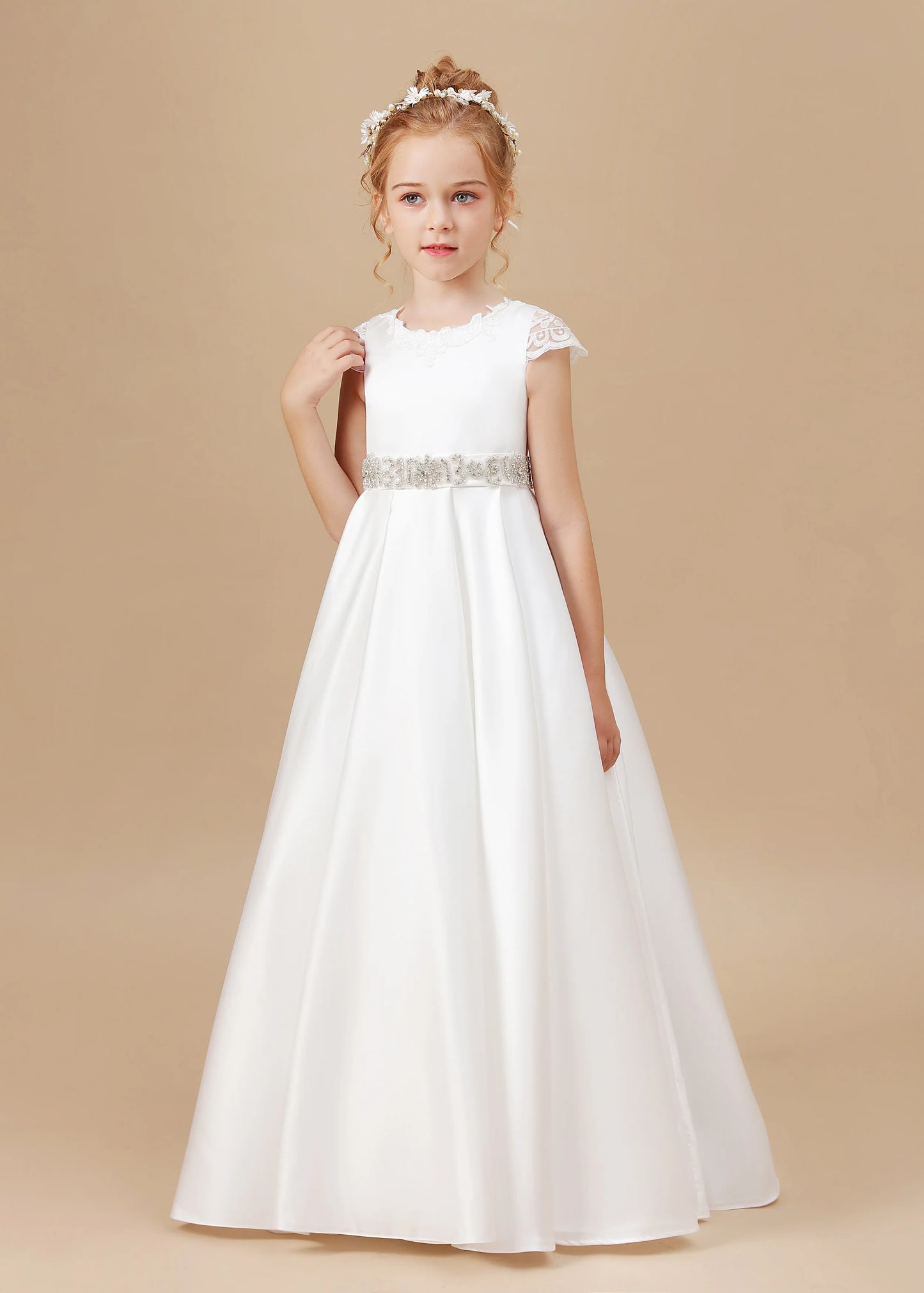 Princess Flower Girl Dress For Children First Communion Wedding Banquet Pageant Birthday Evening Party Ball Event Ceremony Prom