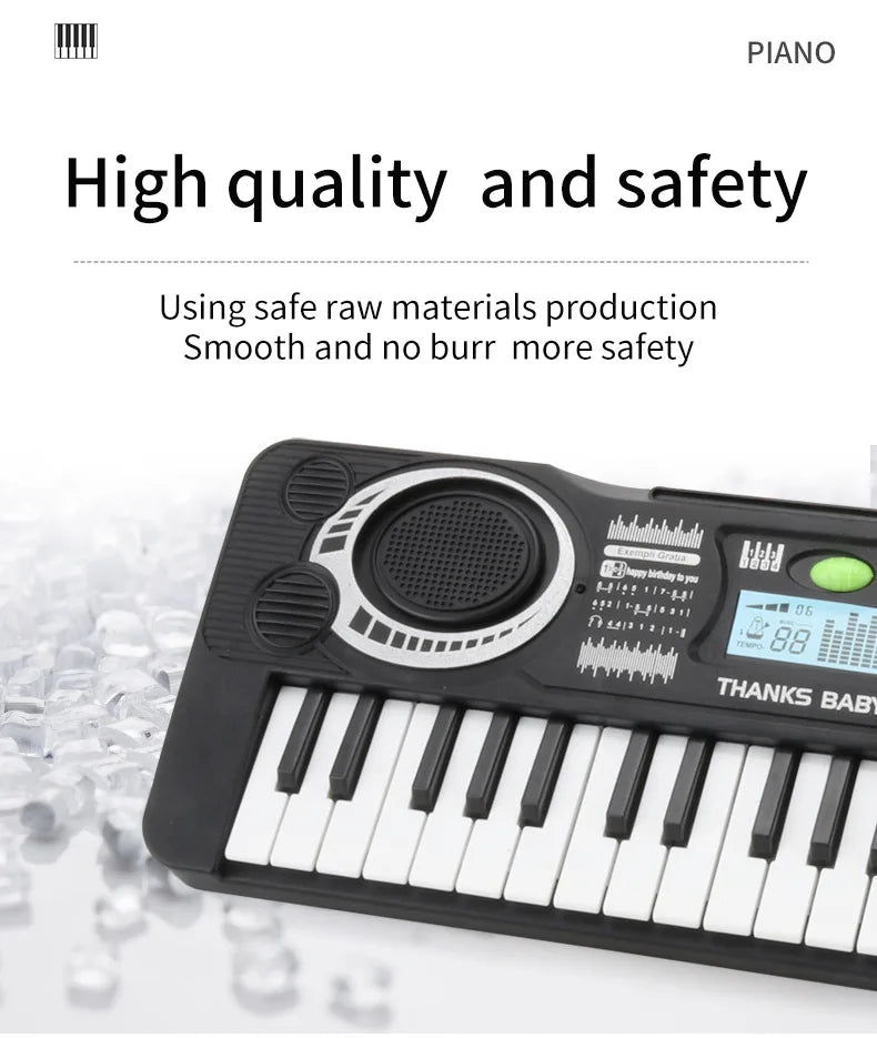 Portable 37 Keys Digital Keyboard LED Display Digital Electronic Piano Children Musical Instrument Kids Educational Toy