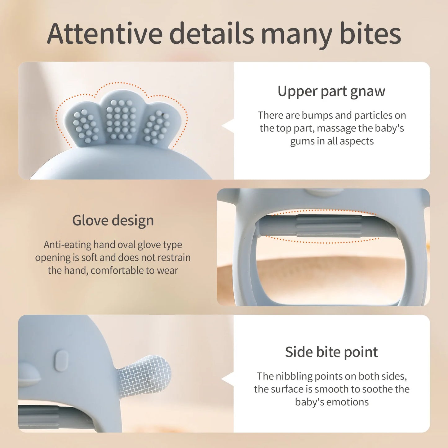 Silicone Baby Teether Gloves - BPA Free