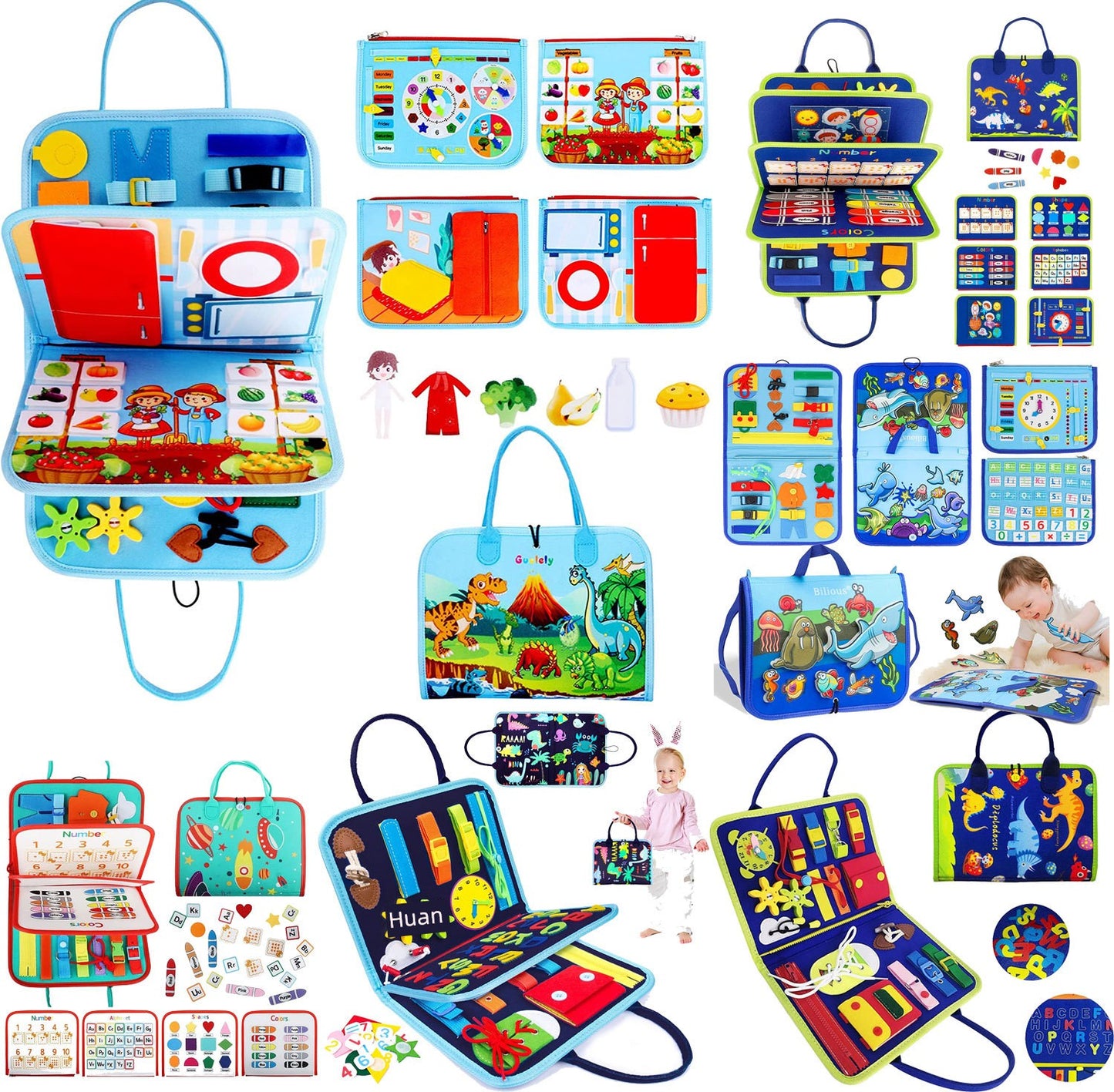 Montessori Export Clothes Toy with Buttons Busy Board