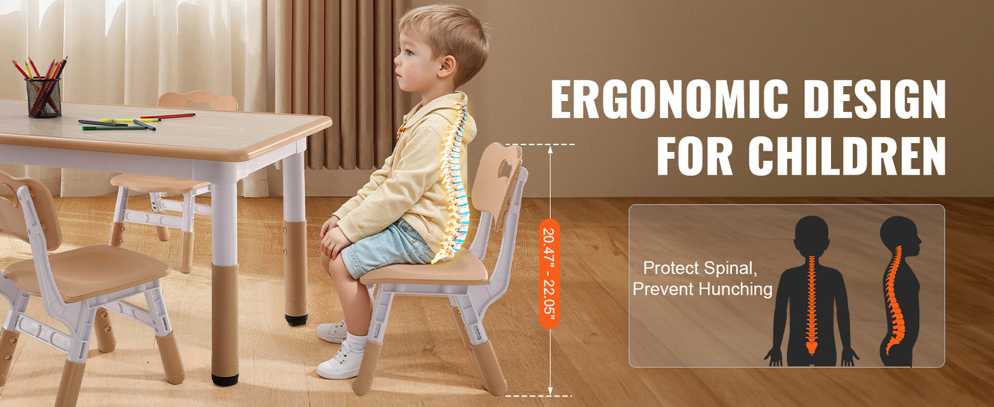 VEVOR Kids  Table and 4 Chairs Set
